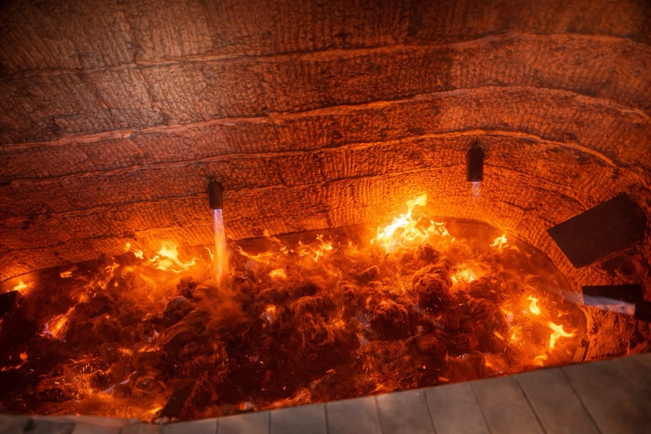 Furnace interior during firing