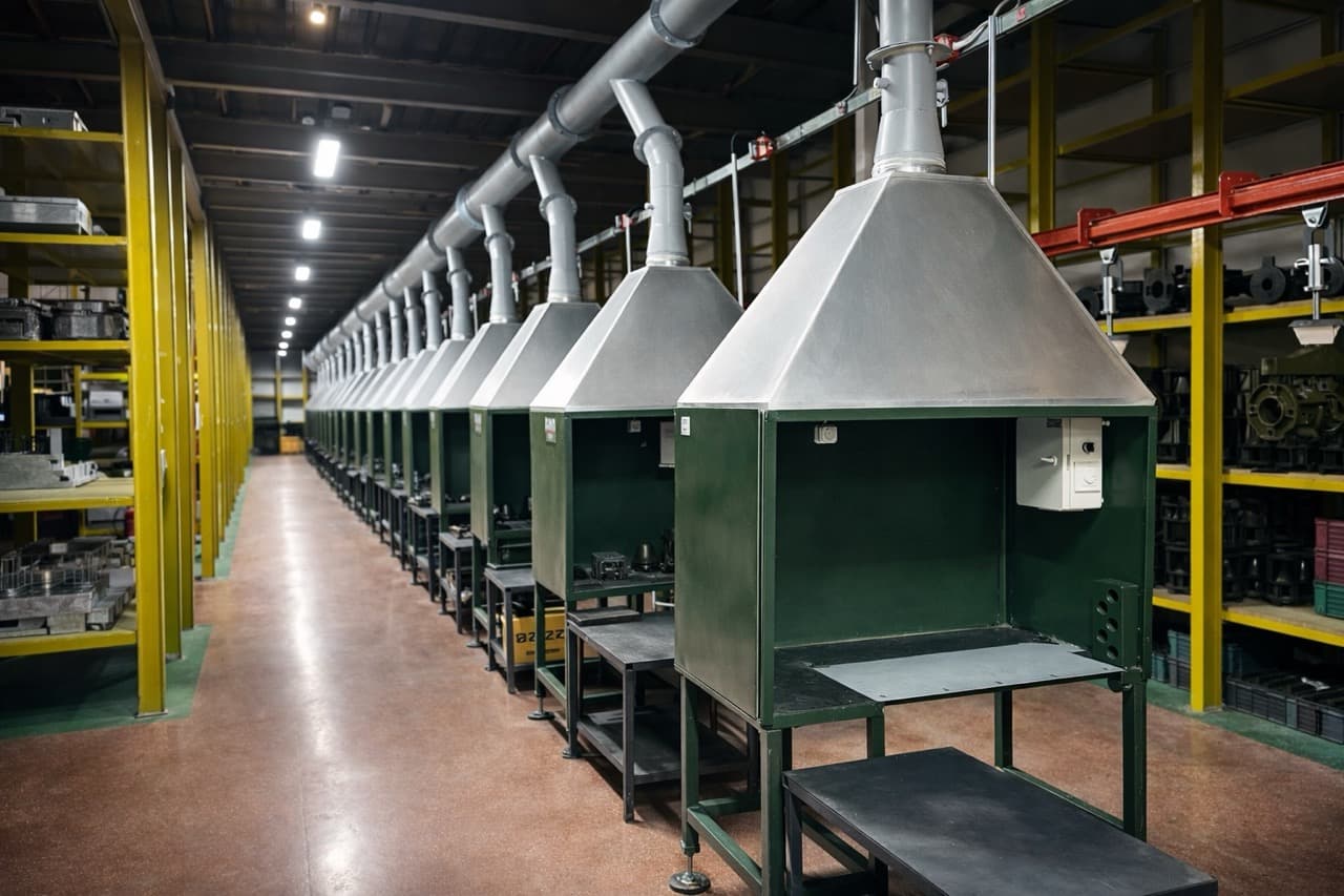 Workstations with extraction hoods