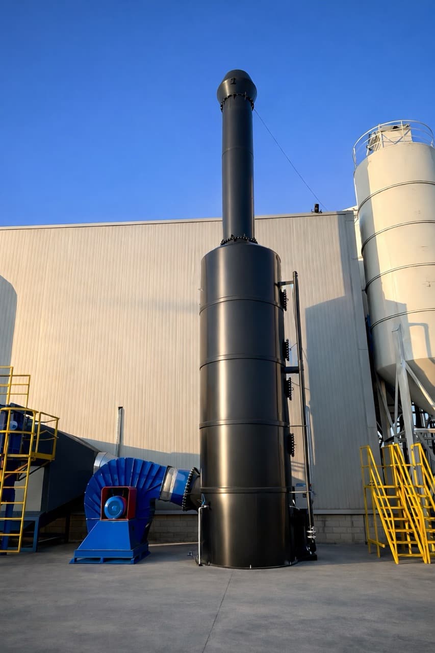 Stack and scrubber column