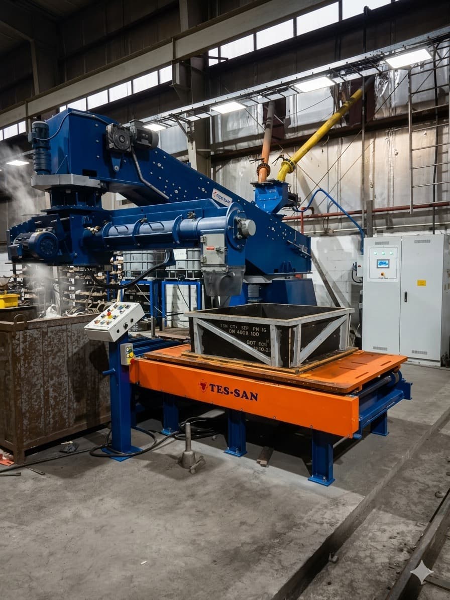 Single-arm mixer and moulding table